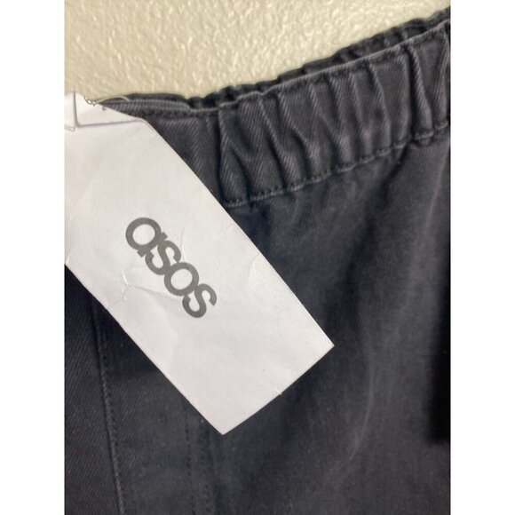NEW Asos Black Elastic Waist Curve Jean Shorts Womens Plus size 22 Cotton - Picture 3 of 11